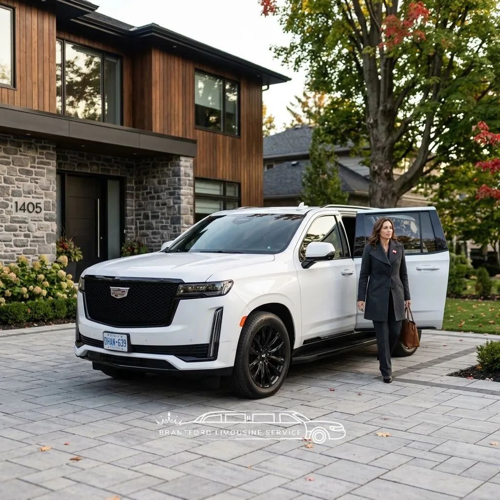 White Cadillac Esclade SUV For 6 to 7 Passenger in Brantford Ontario For Every Occassion